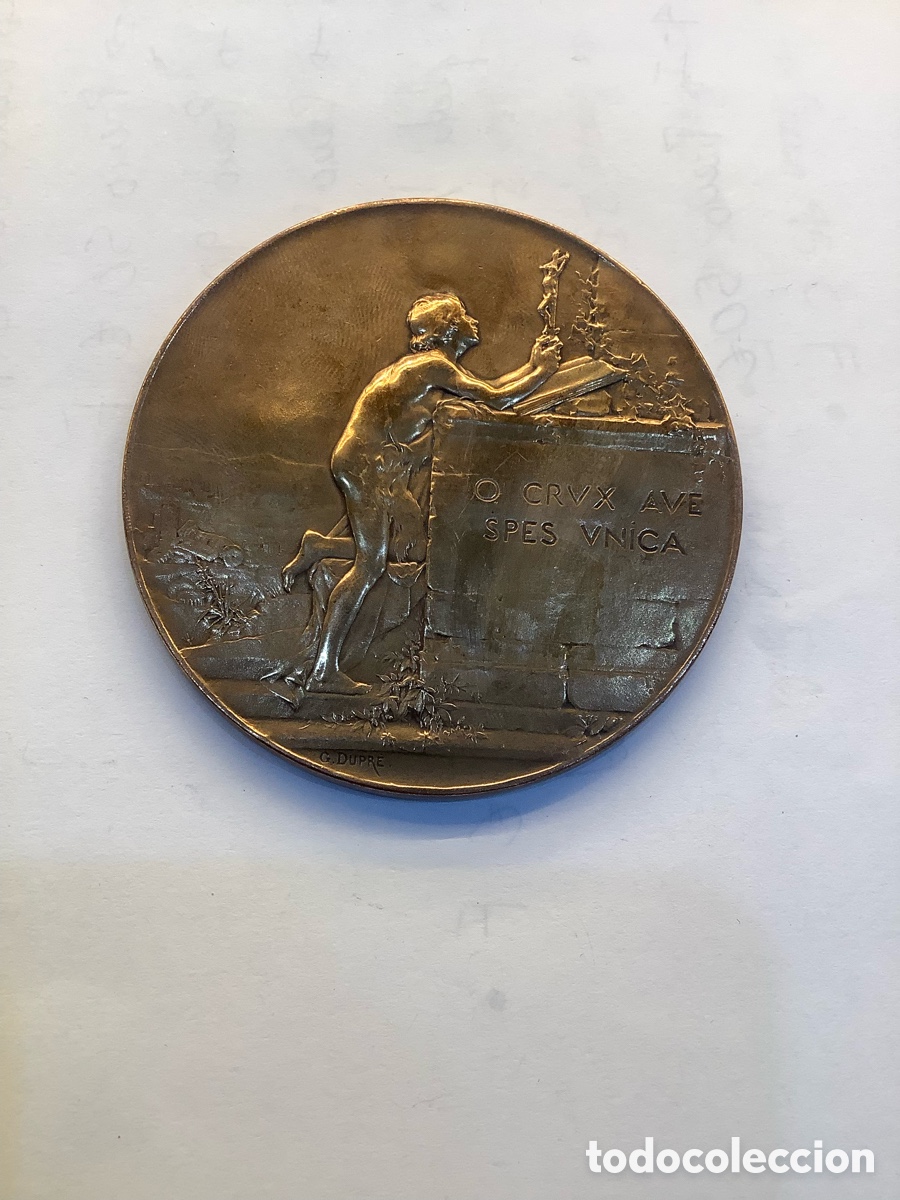 Antig&uuml;edades: Medall&oacute;n religioso bronce plateado - Foto 4
