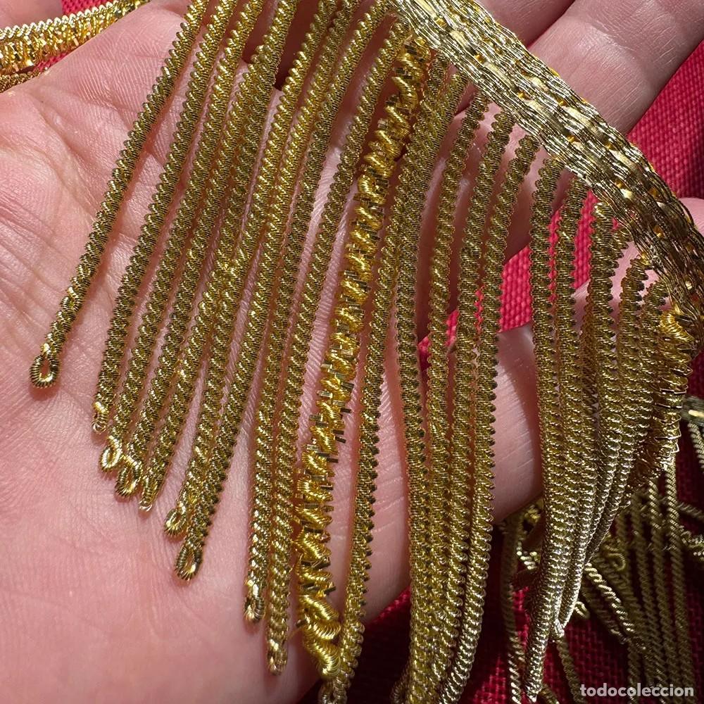 Antig&uuml;edades: Fleco Canutillo Oro Canel&oacute;n 7 cm - Foto 3