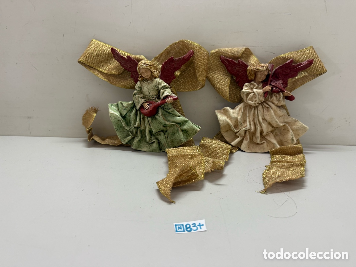 Antig&uuml;edades: Antigua figuras de &aacute;ngeles navide&ntilde;os - Foto 1
