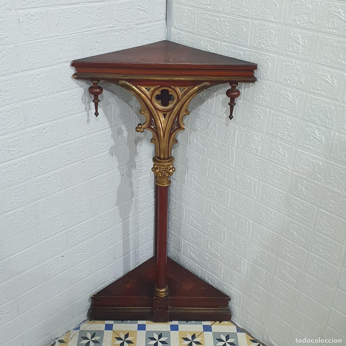 Antig&uuml;edades: Pedestal de rinc&oacute;n estilo neog&oacute;tico - Foto 2