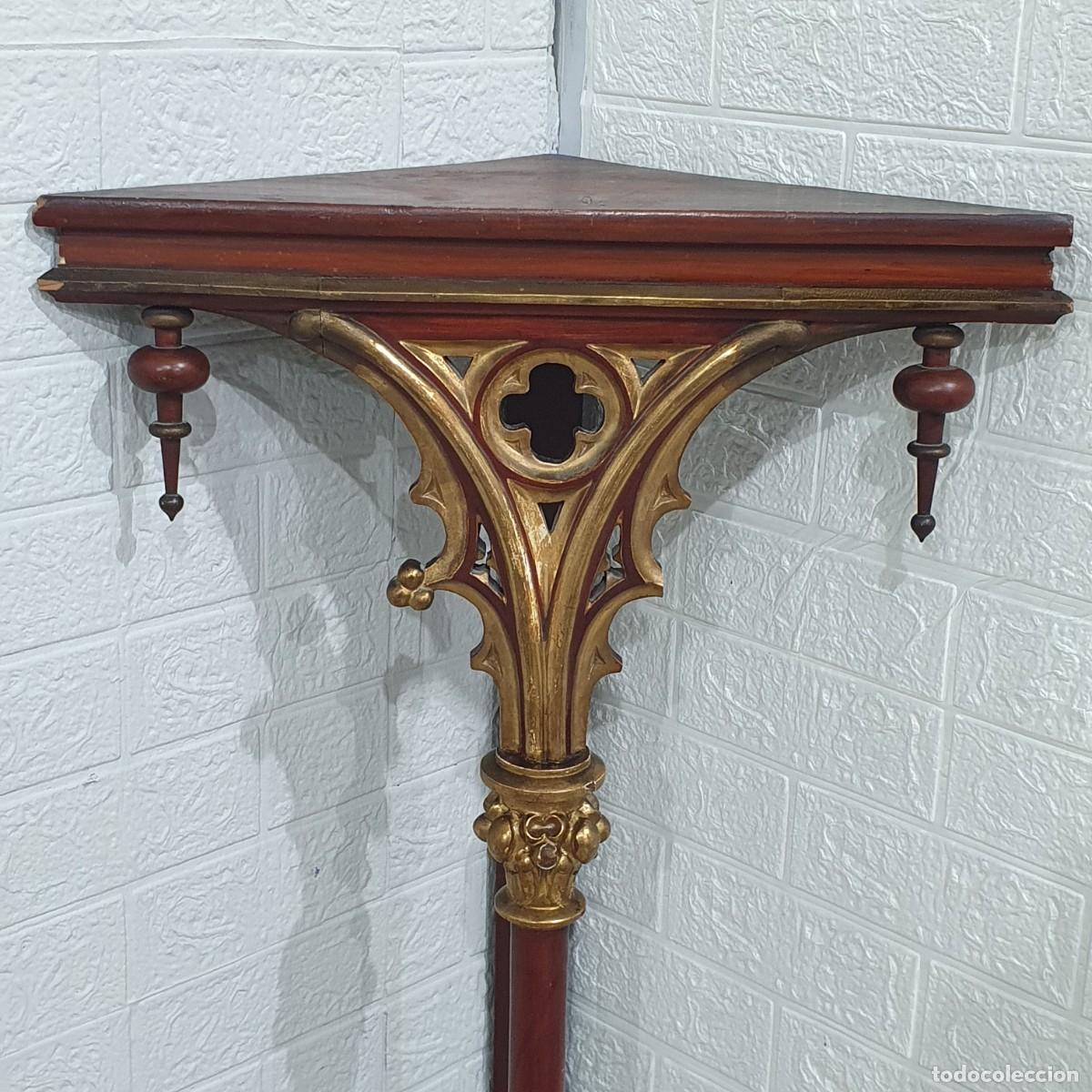 Antig&uuml;edades: Pedestal de rinc&oacute;n estilo neog&oacute;tico - Foto 3
