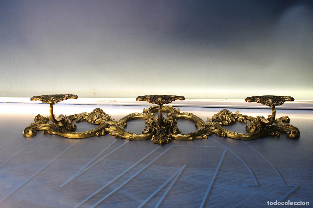 Antig&uuml;edades: Perchero de bronce o lat&oacute;n estilo Peris Andreu. - Foto 5