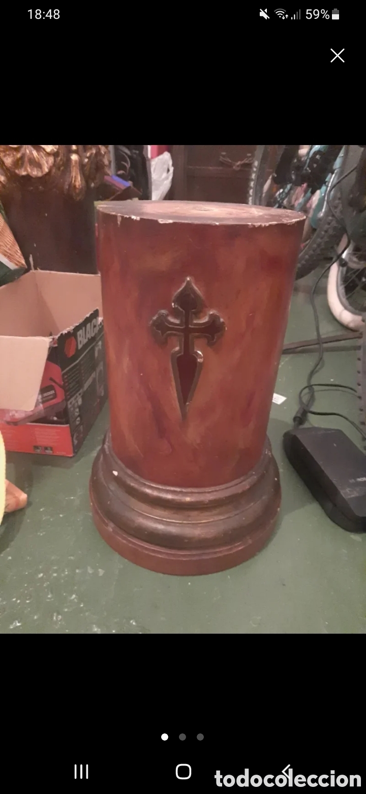 Antig&uuml;edades: Peana madera Virgen del Pilar - Foto 1