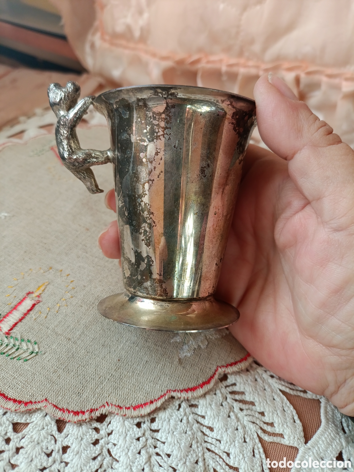 Antig&uuml;edades: Vaso chapado en plata de Sheffield England - Foto 1