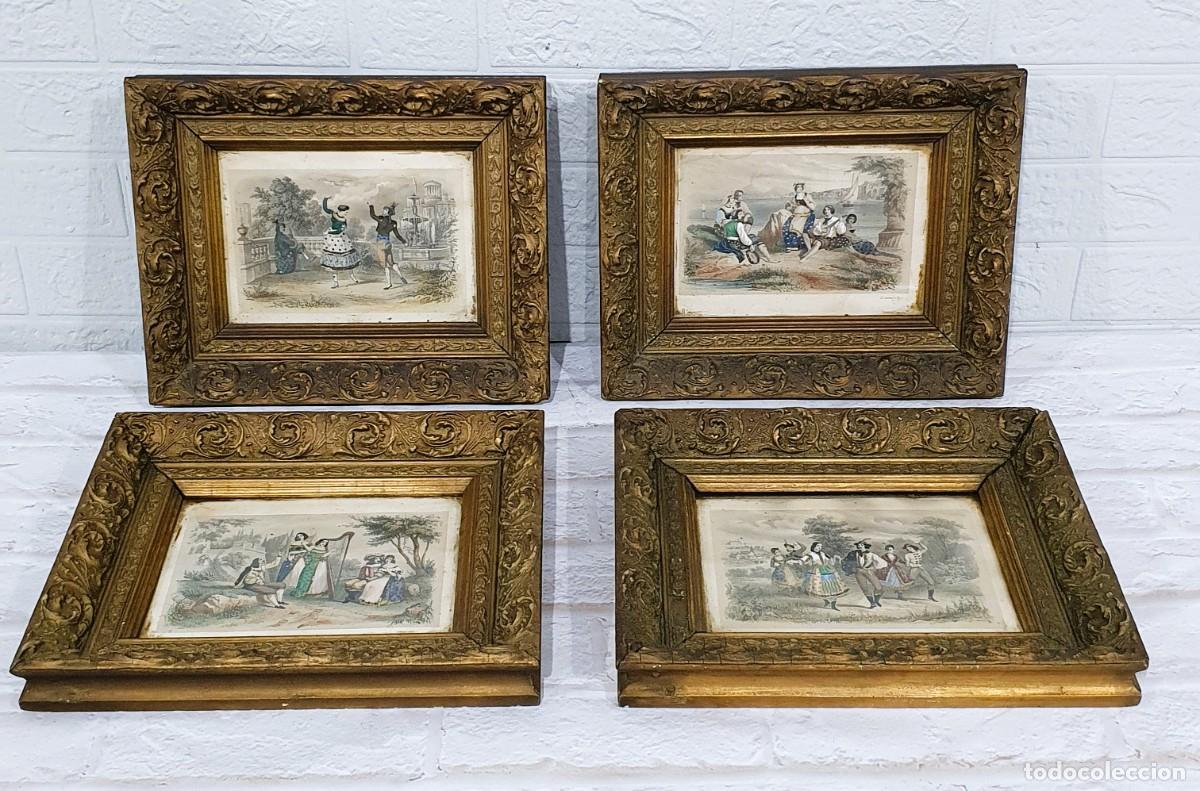 Antiquit&eacute;s: Arte antiguo con marcos dorados, escenas de cortejo victoriano