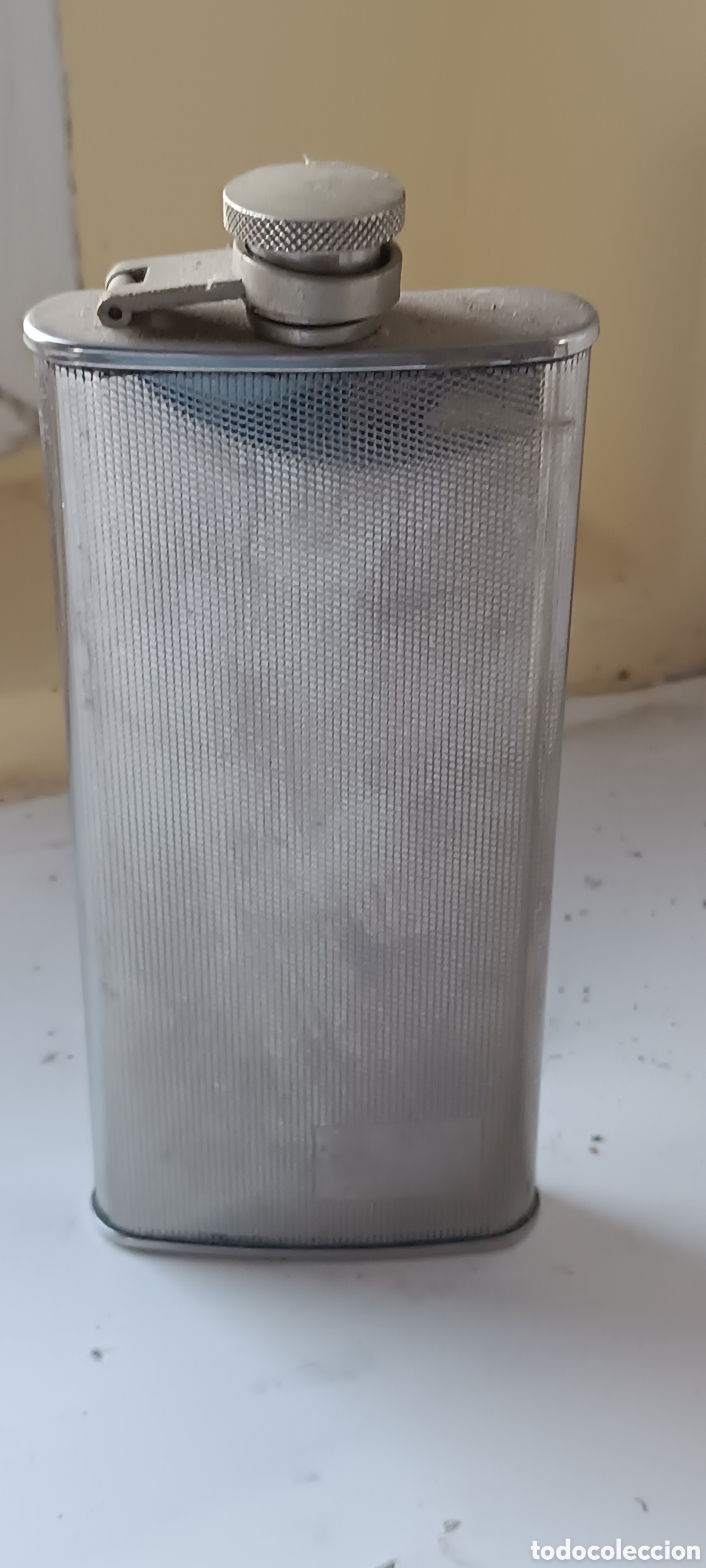 Antiguidades: Petaca antigua stainless steel 5 oz