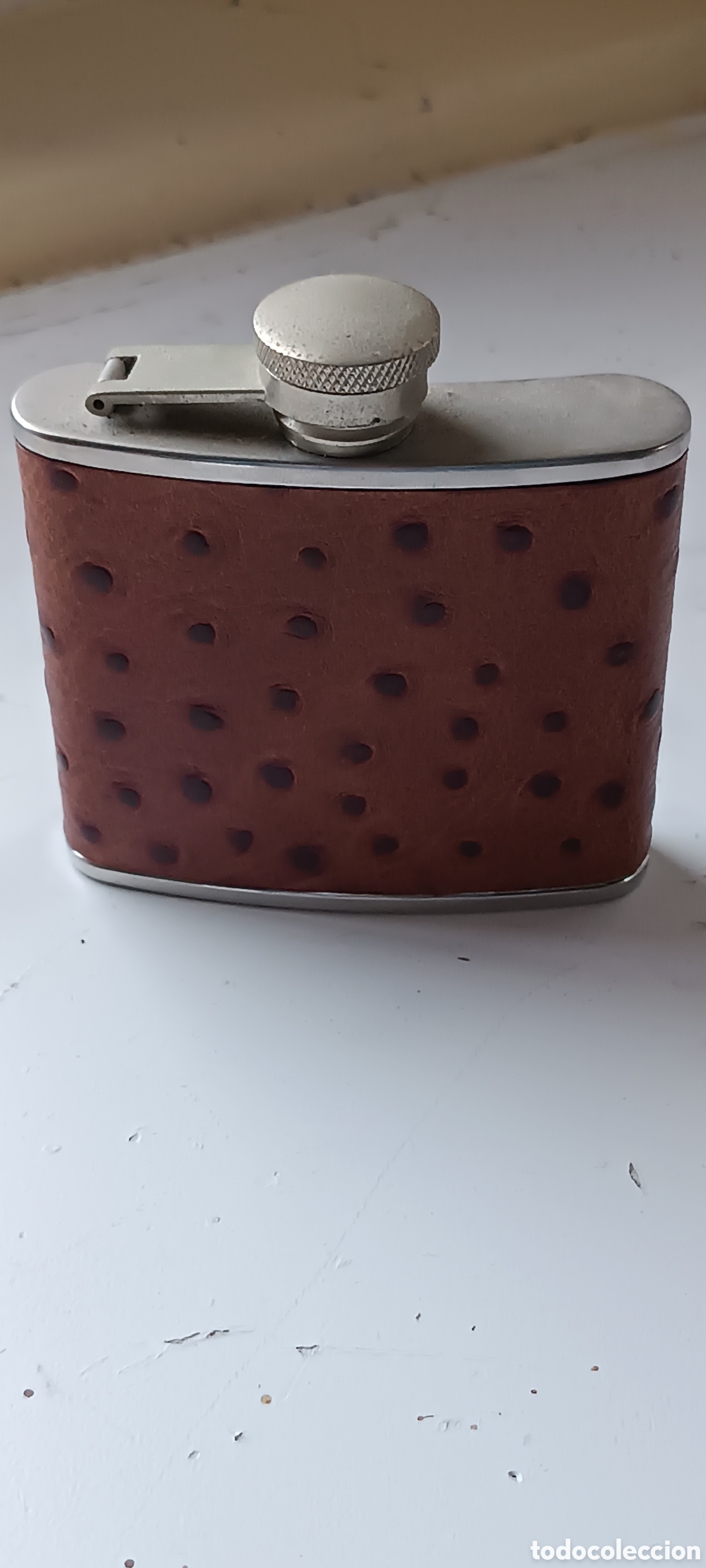 Antiguidades: Petaca antigua stainless steel 4 oz