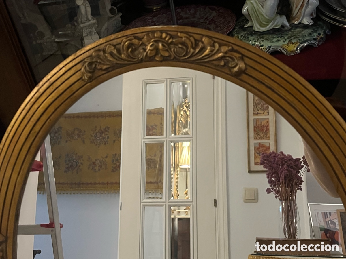 Antig&uuml;edades: Espejo dorado ovalado - Foto 2