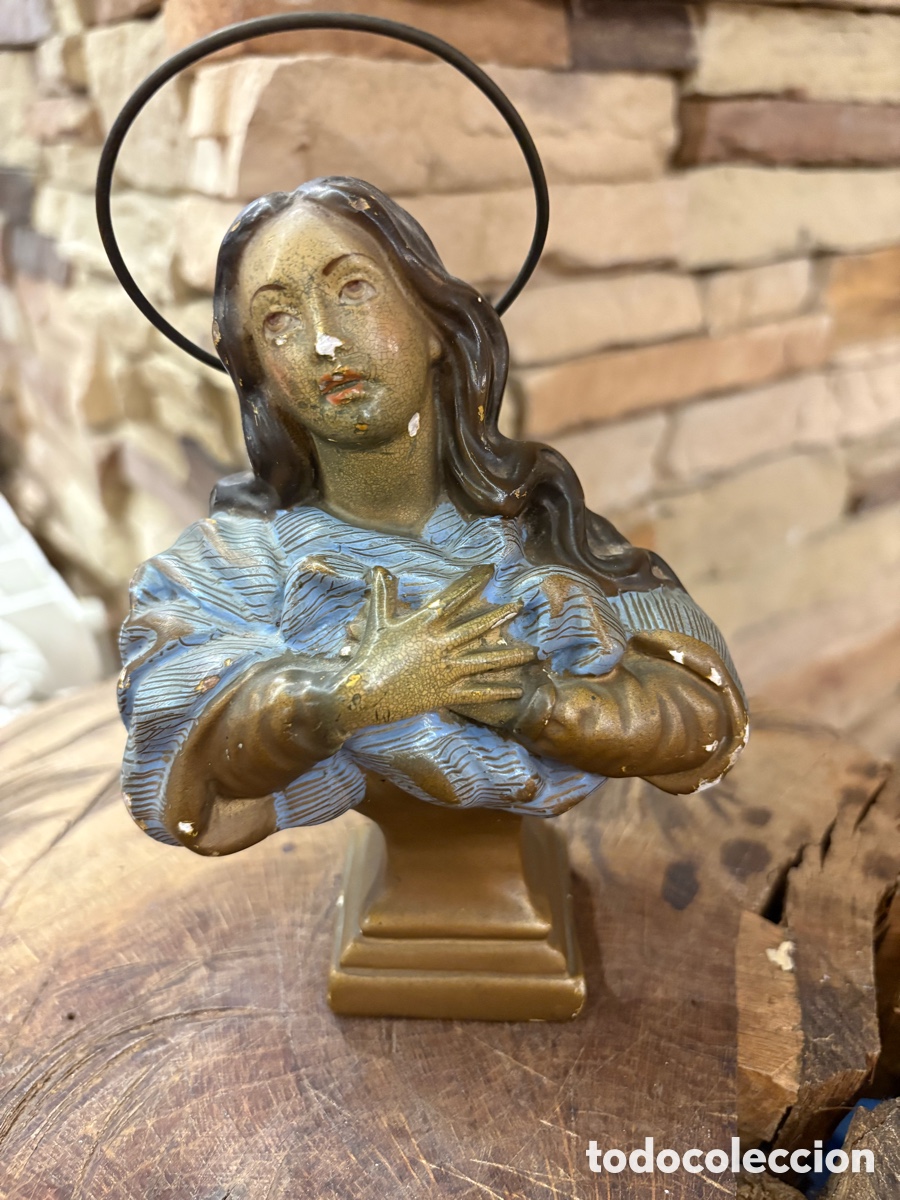 Antig&uuml;edades: (L043/2) Antiguo busto de la Inmaculada - Foto 5