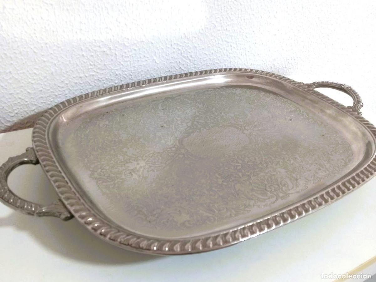 Antig&uuml;edades: Bandeja plaqu&eacute; vintage con asas - Foto 2
