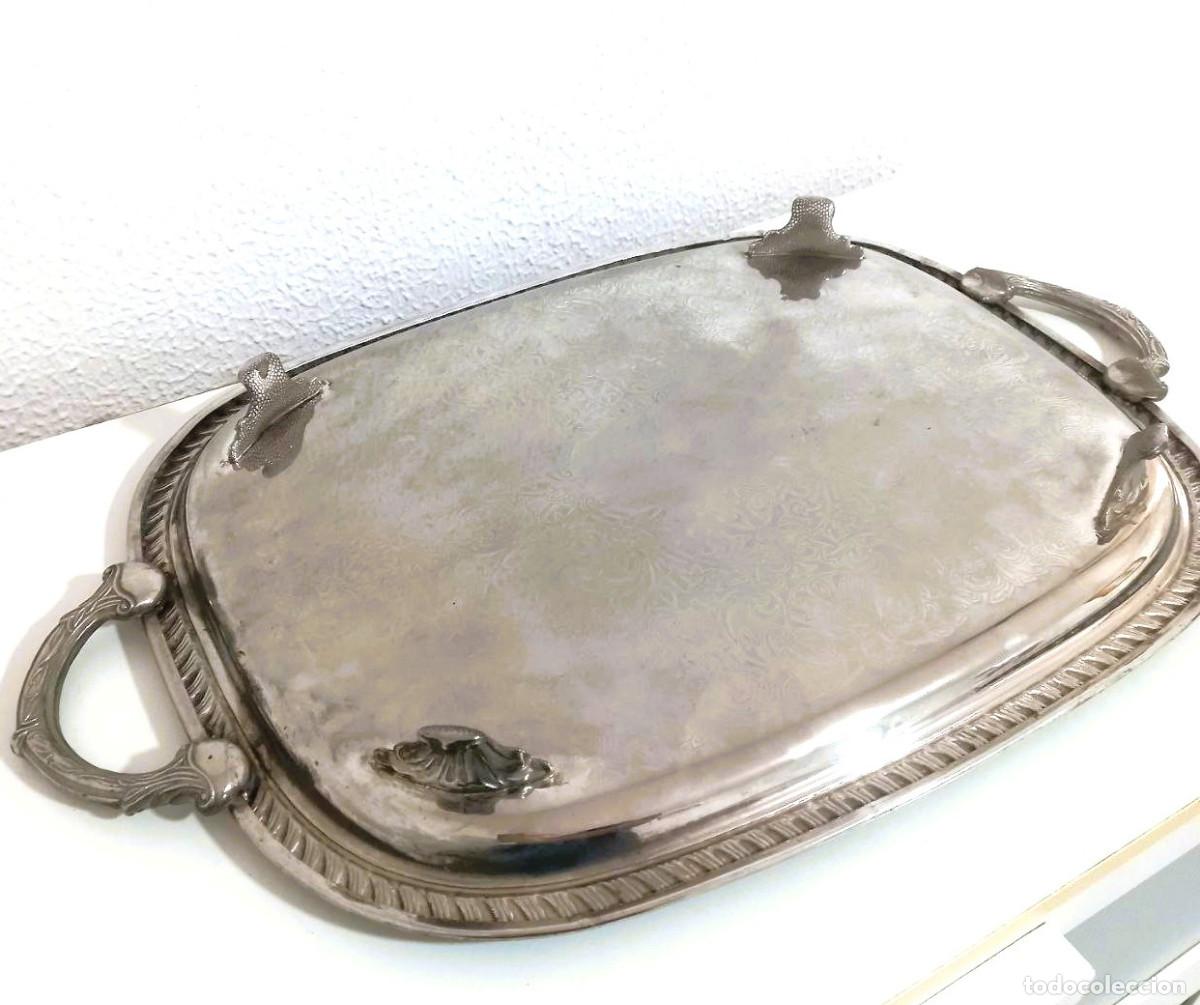 Antig&uuml;edades: Bandeja plaqu&eacute; vintage con asas - Foto 5