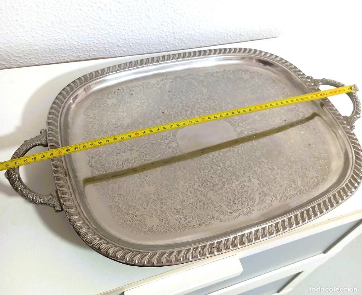 Antig&uuml;edades: Bandeja plaqu&eacute; vintage con asas - Foto 8