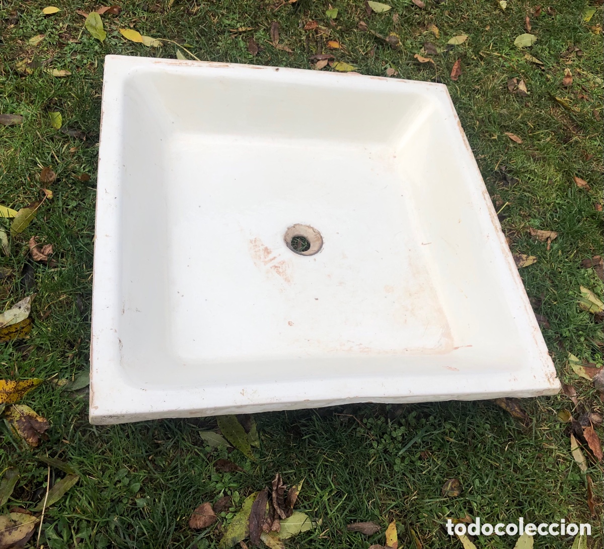 Antiquit&eacute;s: ANTIGUO PLATO DE DUCHA DE PORCELANA.A&Ntilde;OS 50
