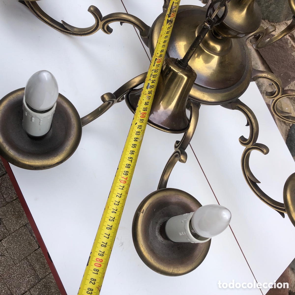 Antig&uuml;edades: ANTIGUA L&Aacute;MPARA DE TECHO DE BRONCE. - Foto 9