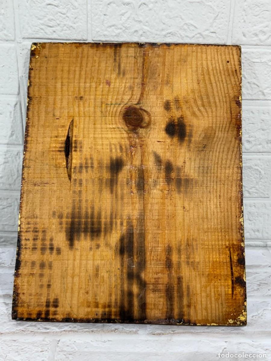 Antig&uuml;edades: Virgen. L&aacute;mina sobre madera, - Foto 2
