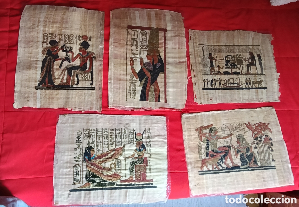 Antig&uuml;edades: 5 papiros egipcios (copias de originales) - Foto 2