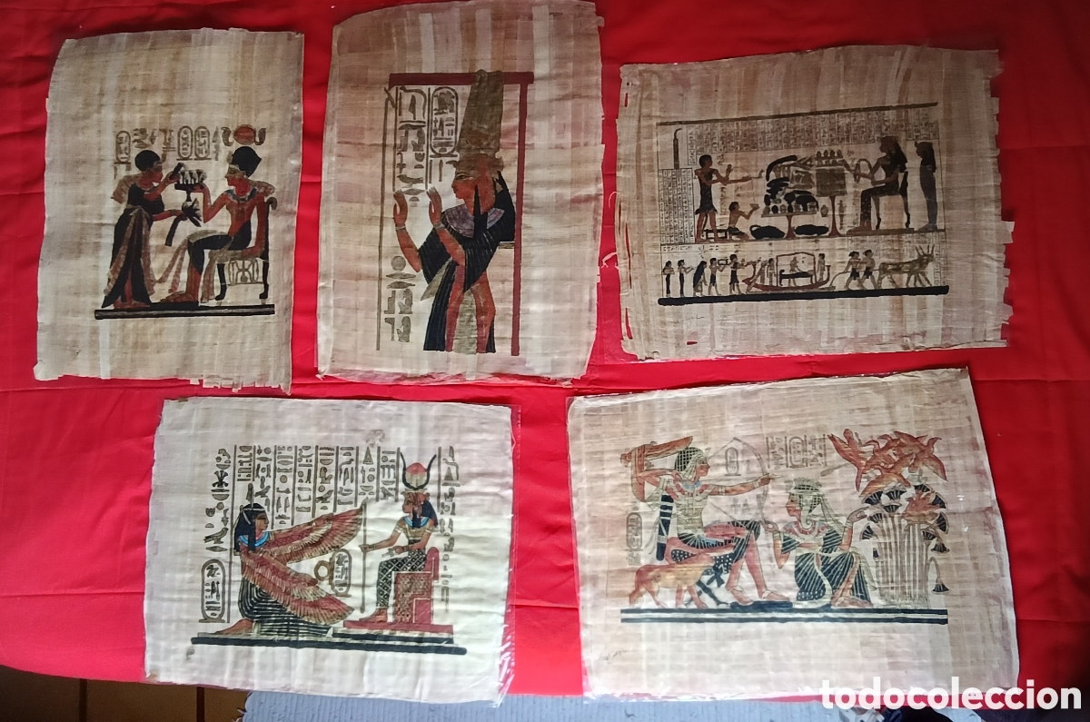 Antig&uuml;edades: 5 papiros egipcios (copias de originales) - Foto 1