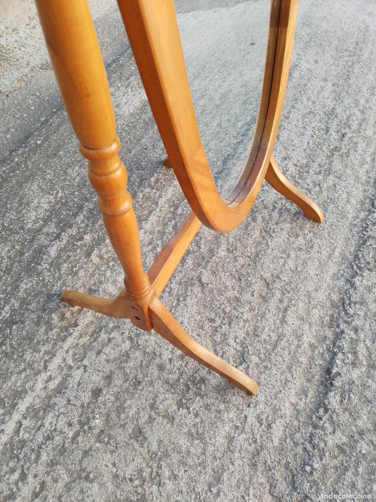 Antig&uuml;edades: espejo de pie en madera de pino - Foto 5
