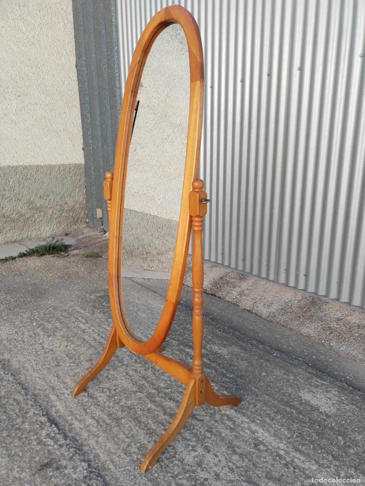 Antig&uuml;edades: espejo de pie en madera de pino - Foto 10