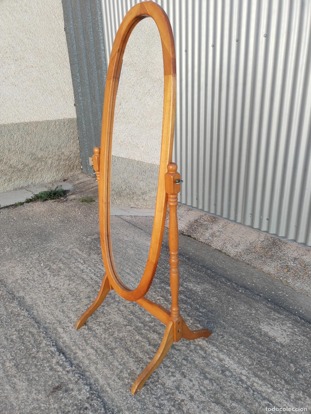 Antig&uuml;edades: espejo de pie en madera de pino - Foto 1