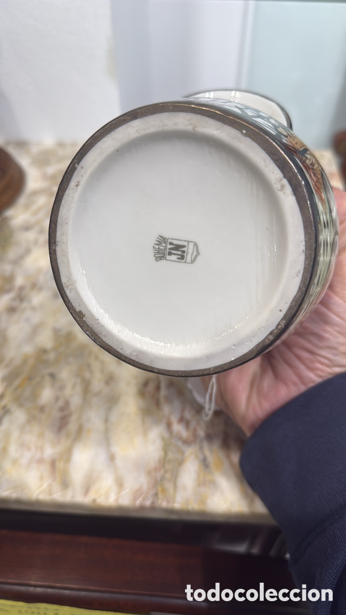 Antig&uuml;edades: BOTE CON TAPA PINTADO PLATA - Foto 4
