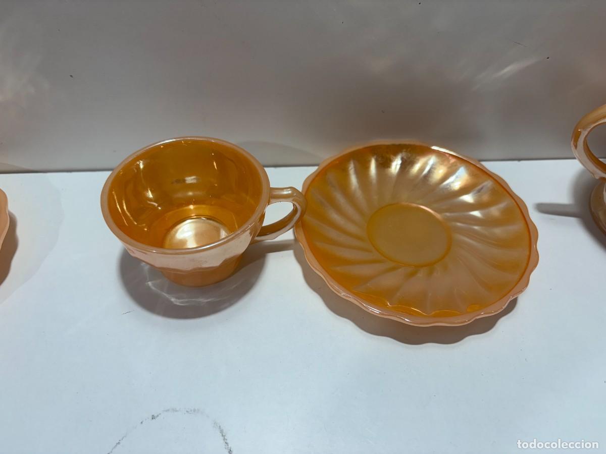 Antig&uuml;edades: JUEGO CAFE OPALINA NACARADA ANCHOR HOCKING - Foto 6