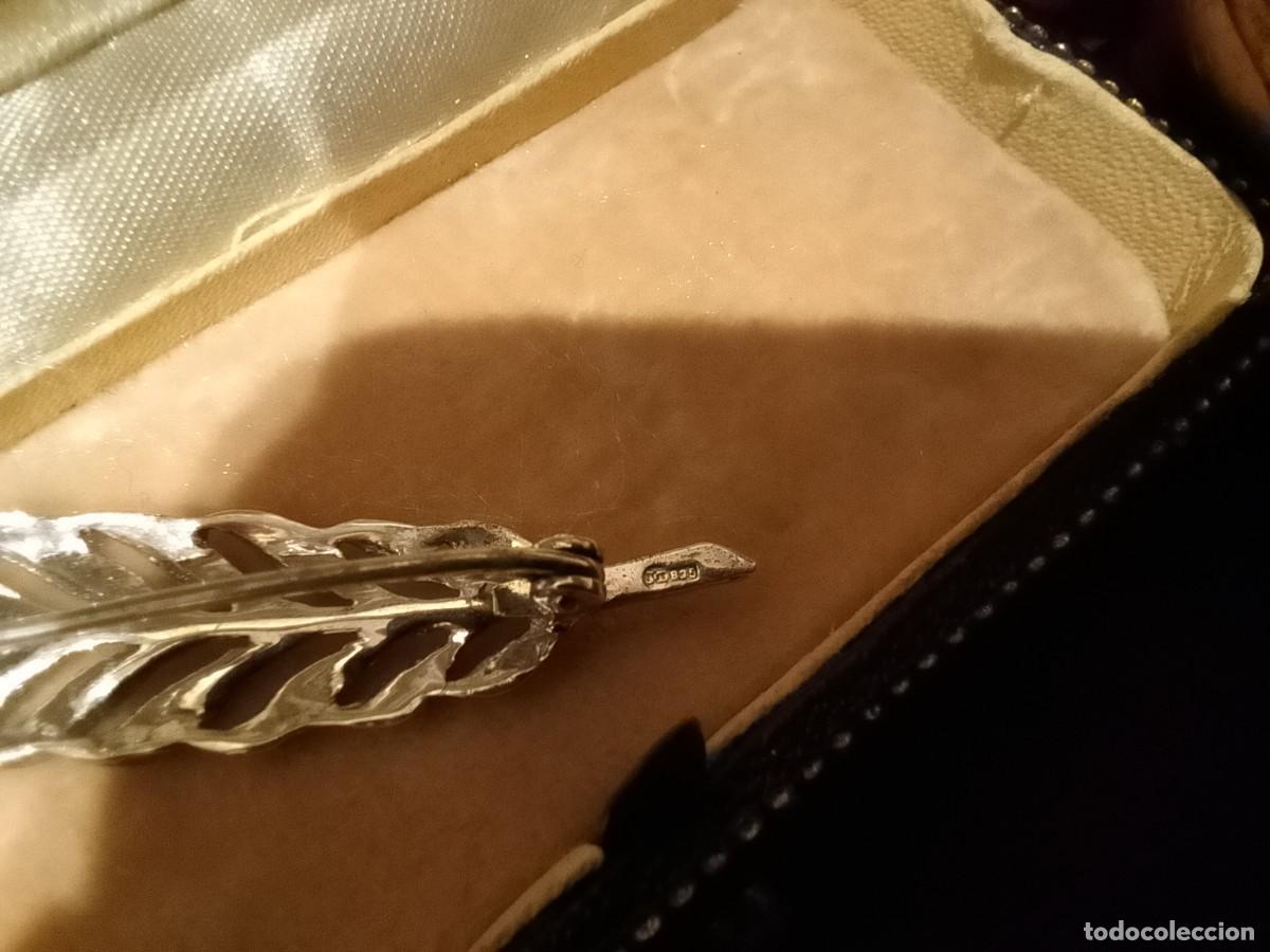 Antig&uuml;edades: Elegante Broche de Plata con Forma de Pluma - Foto 5