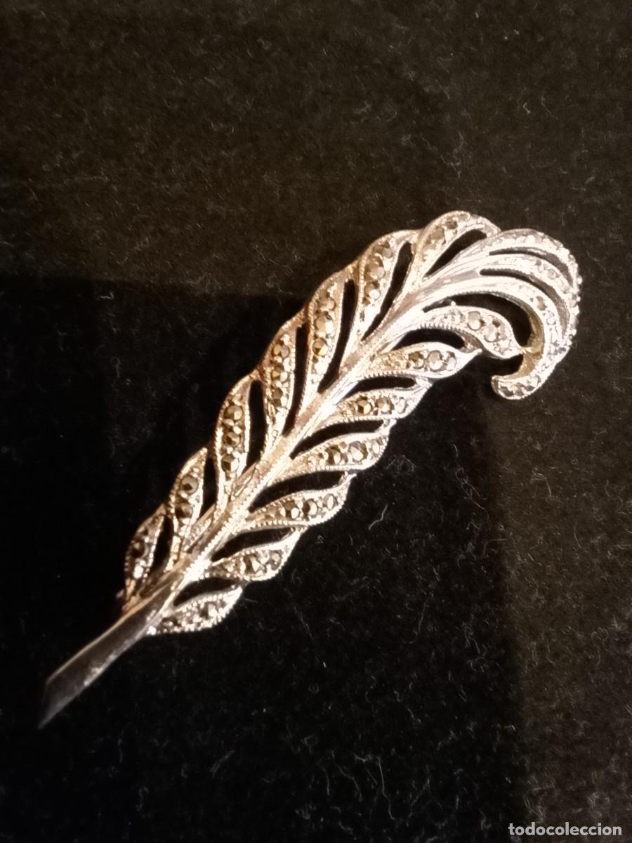 Antig&uuml;edades: Elegante Broche de Plata con Forma de Pluma - Foto 7