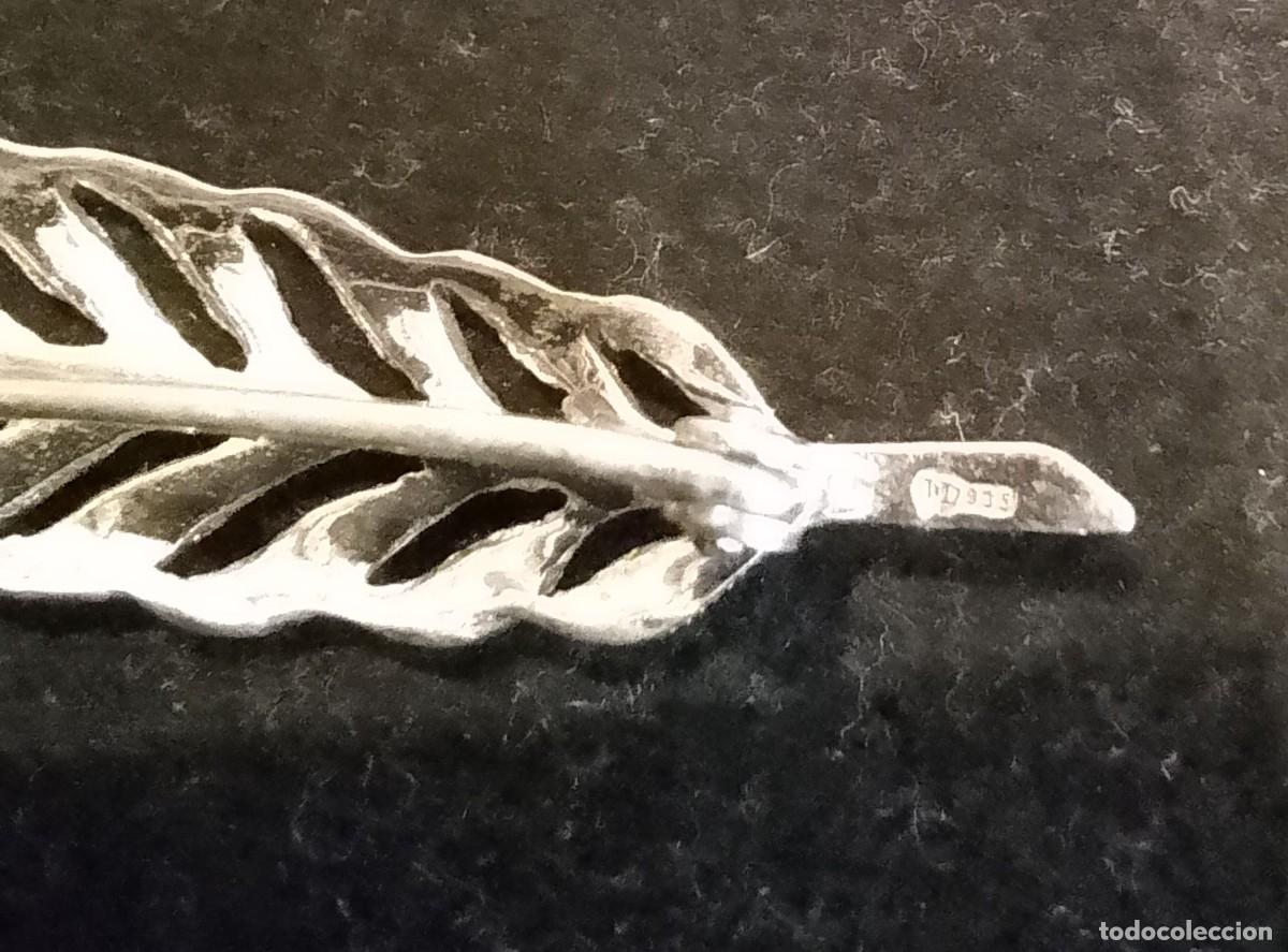 Antig&uuml;edades: Elegante Broche de Plata con Forma de Pluma - Foto 8