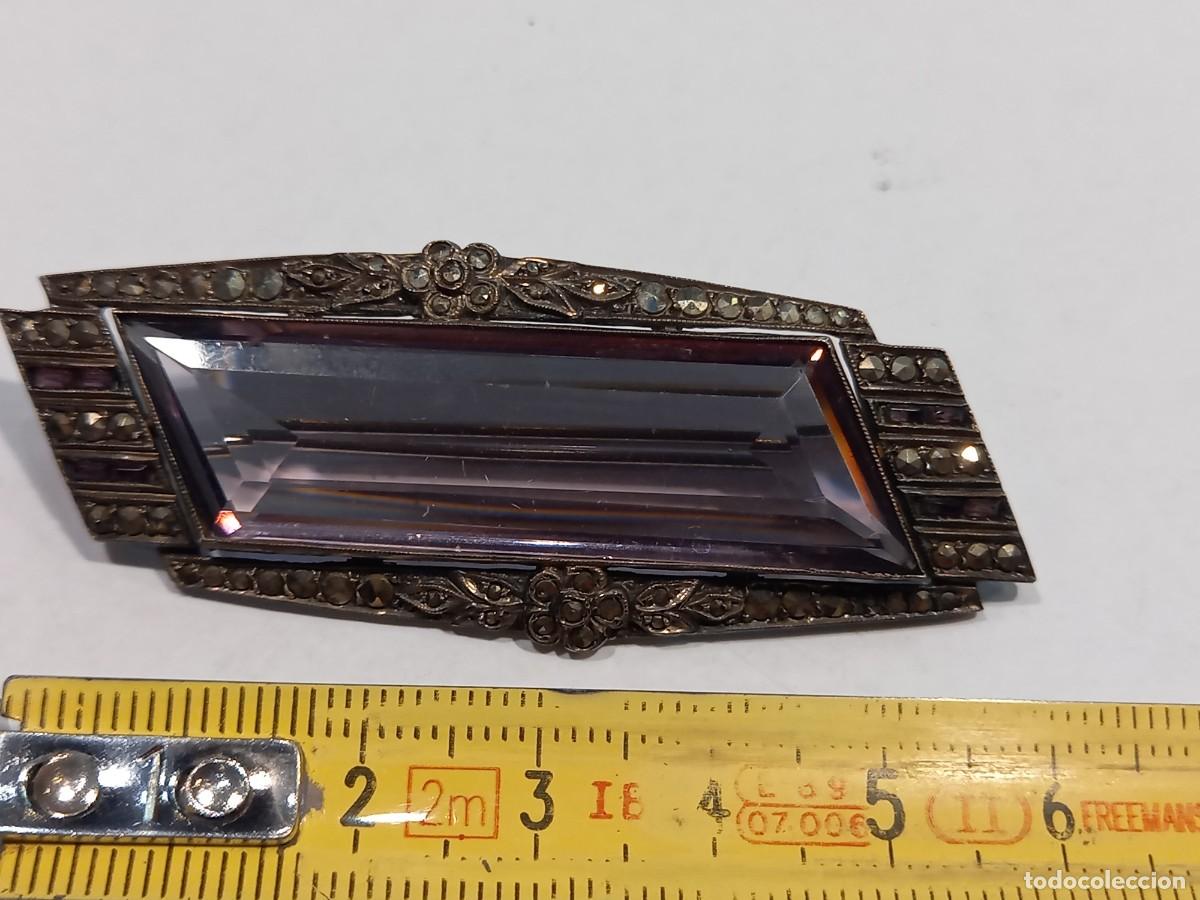 Antig&uuml;edades: BROCHE DEC&Oacute; DE PLATA CON CONTRASTE 935 (G) - Foto 3