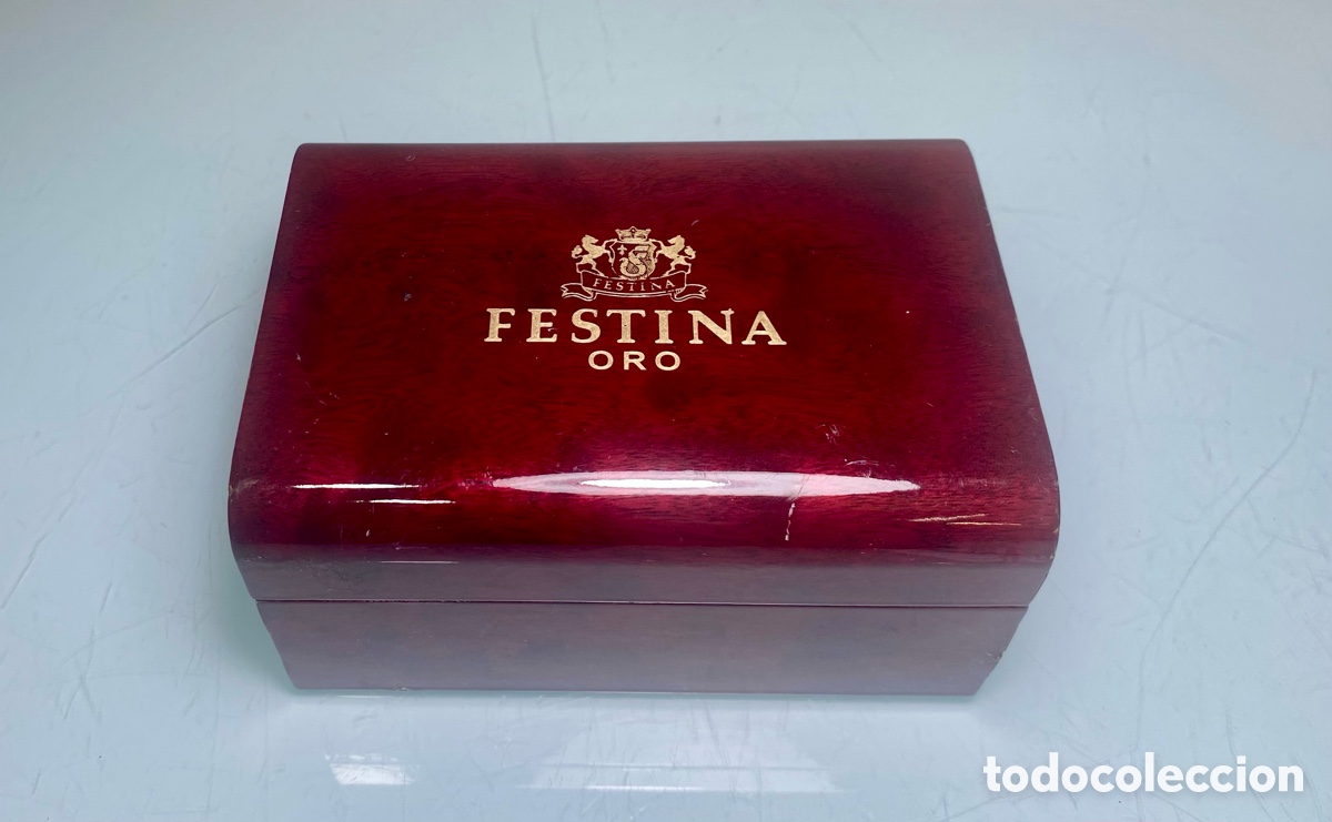 Antig&uuml;edades: Caja madera reloj Festina Oro - Foto 8