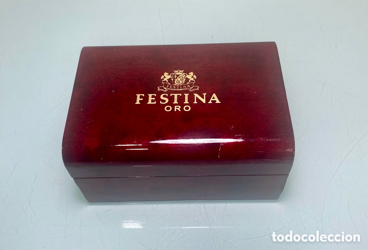 Antig&uuml;edades: Caja madera reloj Festina Oro - Foto 1