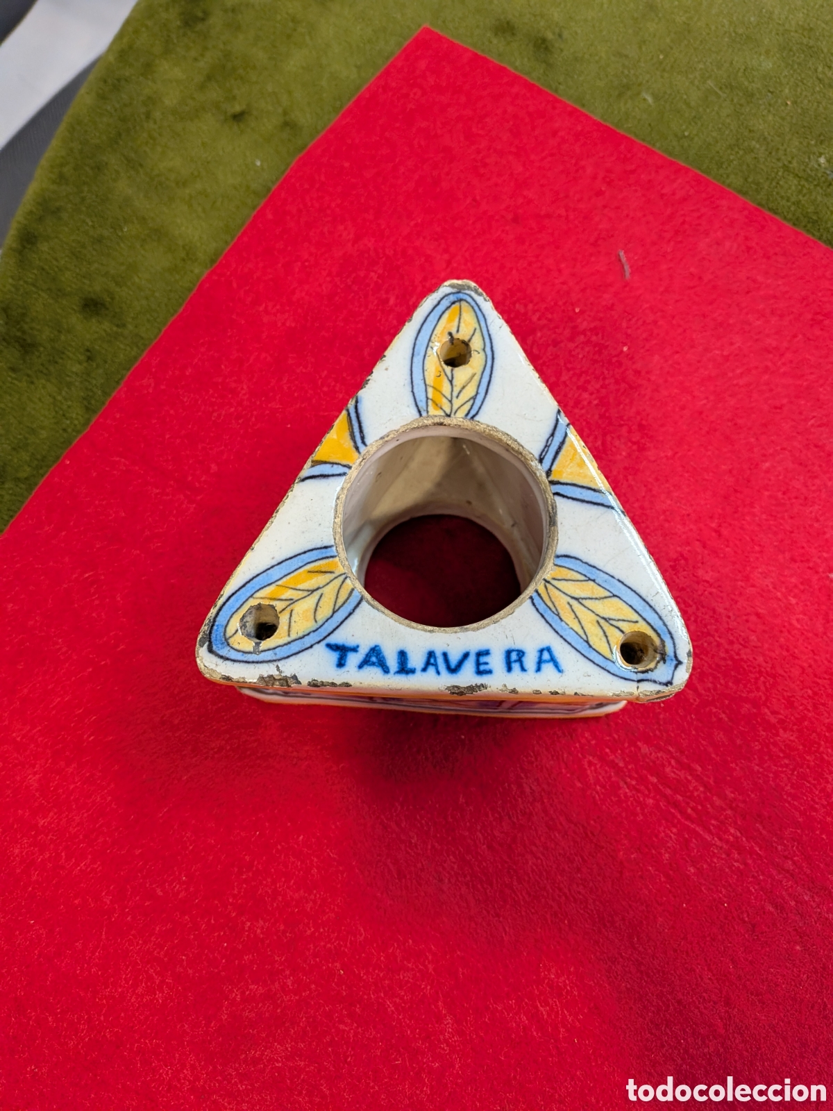 Antig&uuml;edades: Tintero antiguo en ceramica de talavera. REF-2084 - Foto 2