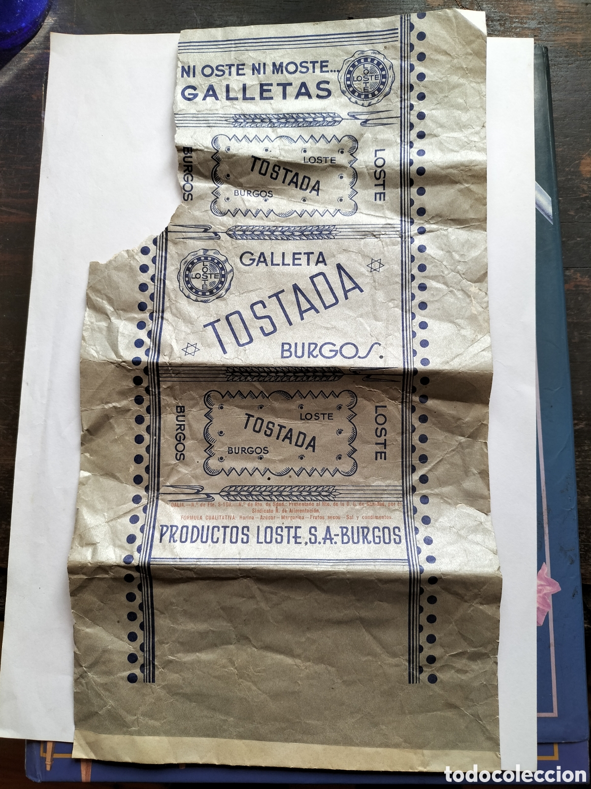 Antig&uuml;edades: Loste. Galleta Tostada. Burgos. - Foto 2