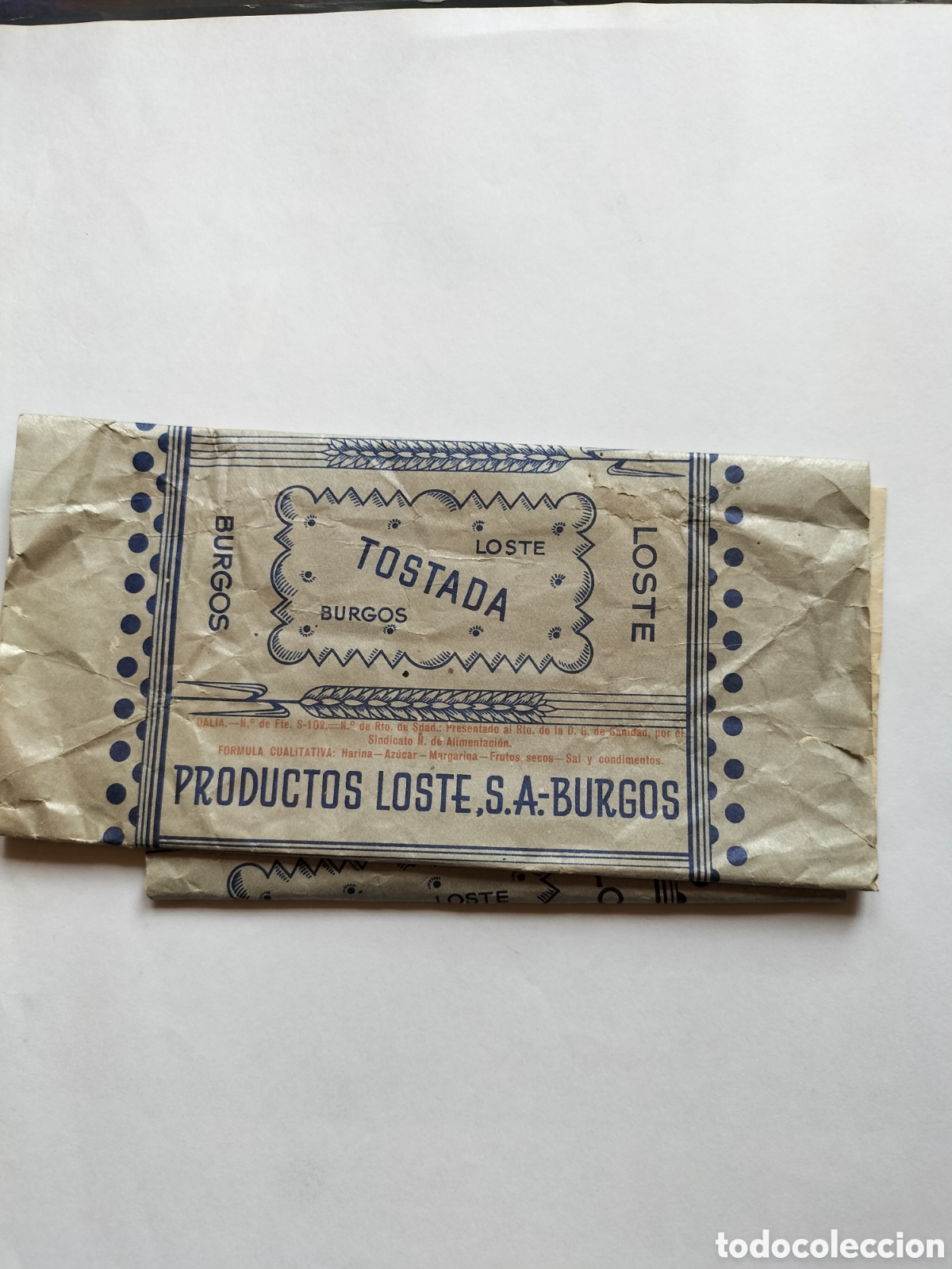 Antig&uuml;edades: Loste. Galleta Tostada. Burgos. - Foto 1