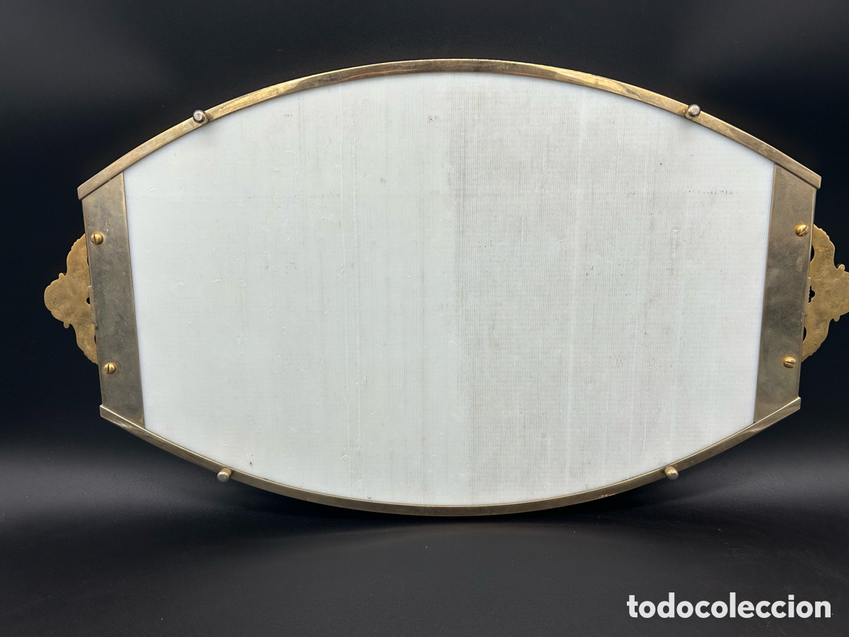 Antig&uuml;edades: Bandeja de metal, dorado en los bordes - Foto 3