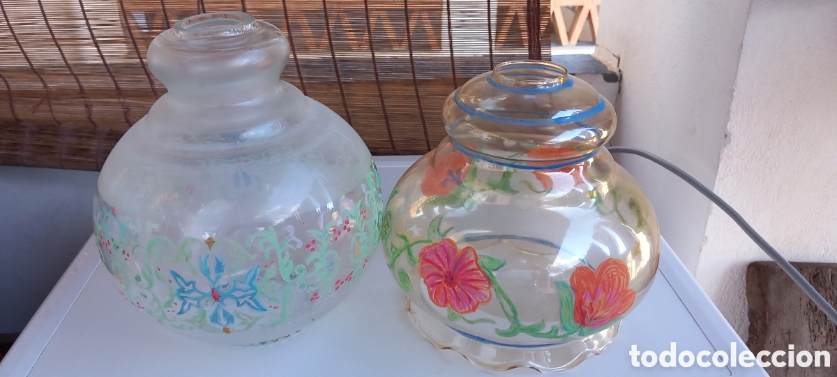 Antig&uuml;edades: Tulipas lamparas de cristal - Foto 1