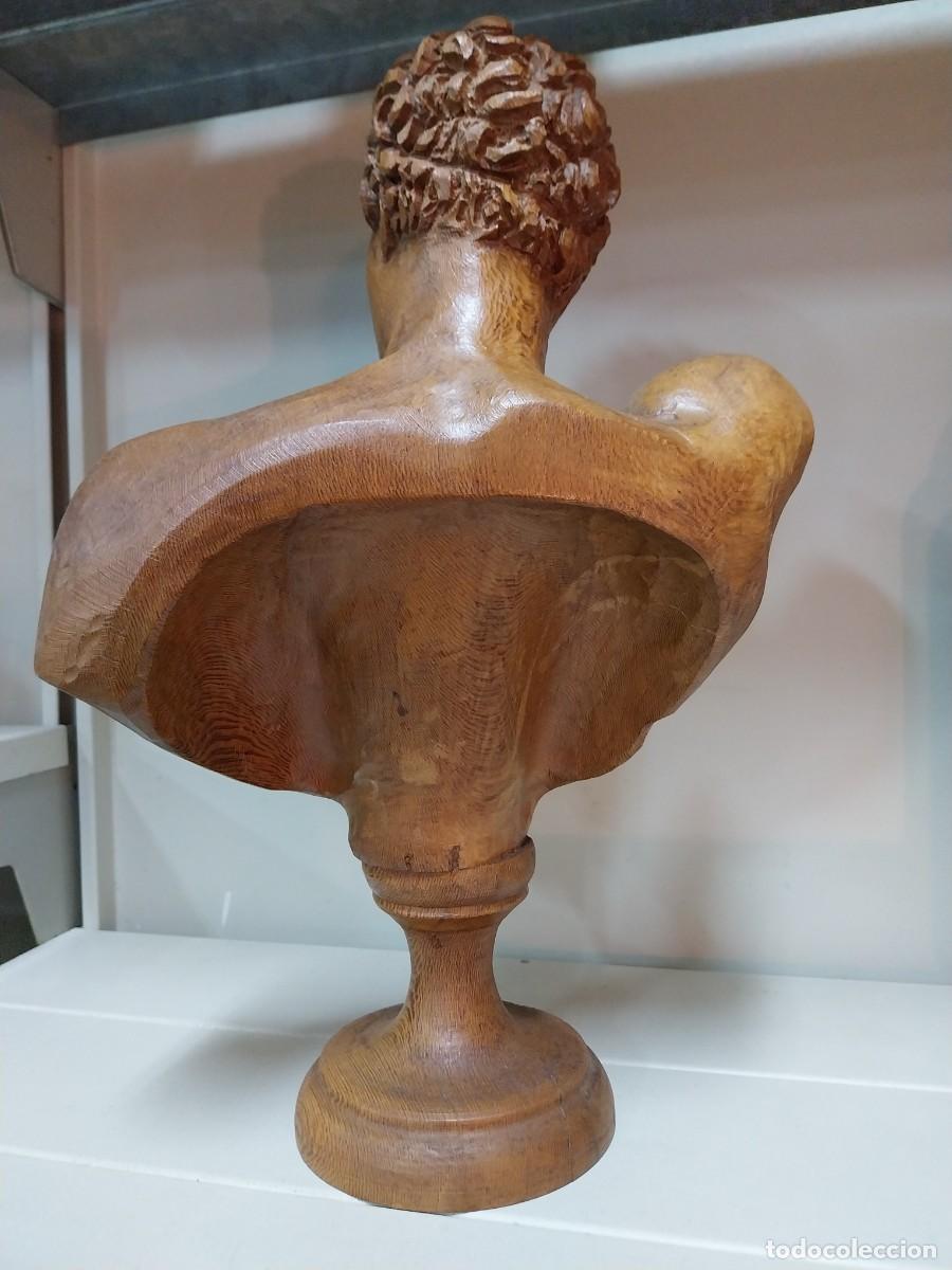 Antig&uuml;edades: BUSTO DE MADERA TALLADA -- DIOS GRIEGO -- - Foto 3