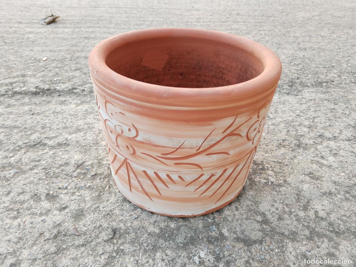 Antig&uuml;edades: macetero con dibujos en terracota - Foto 8