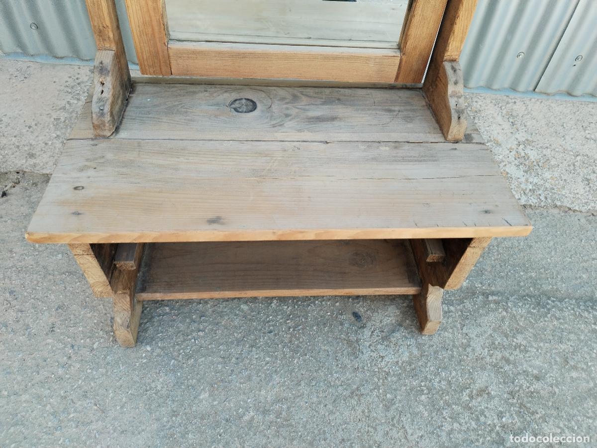 Antig&uuml;edades: espejo de pie rustico en madera provenzal - Foto 6