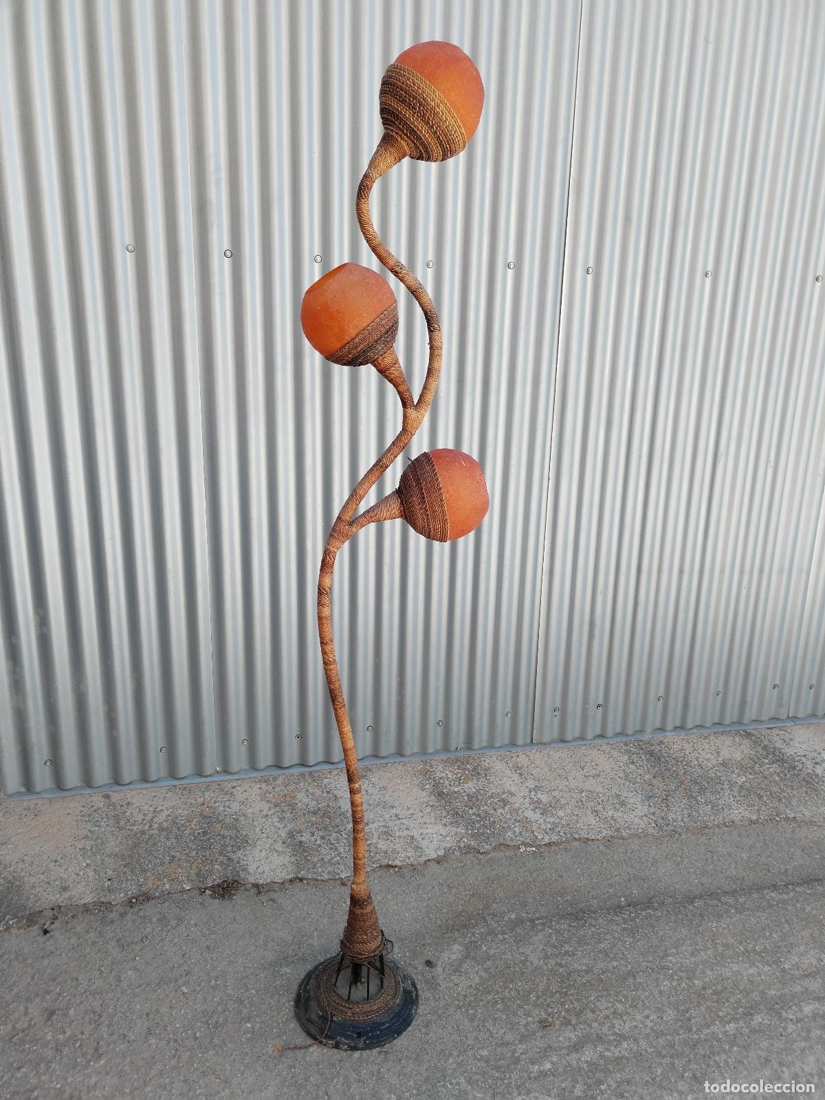 Antig&uuml;edades: lampara de pie etnica tres globos - Foto 1