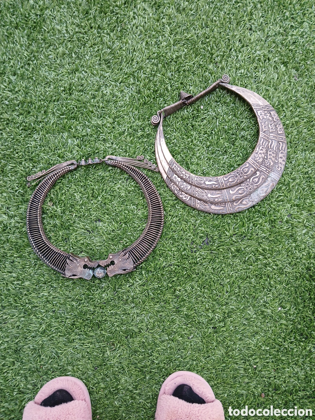 Antig&uuml;edades: 2 hermosos collares aut&eacute;nticos de la tribu china MIAO