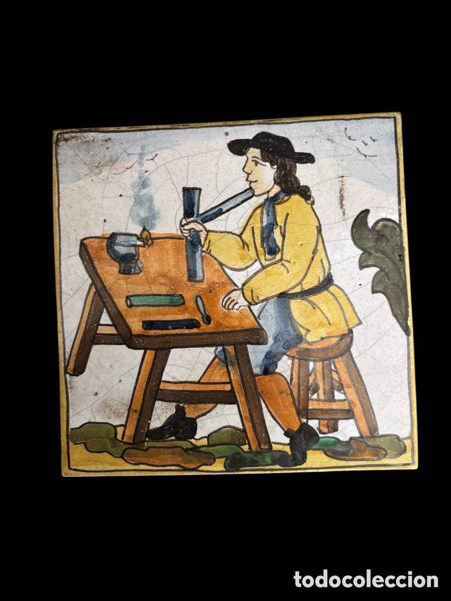 Antig&uuml;edades: Azulejo catal&aacute;n. Artes y oficios. - Foto 2