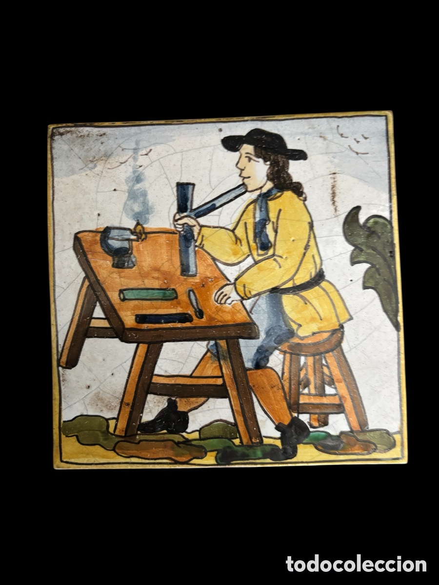 Antig&uuml;edades: Azulejo catal&aacute;n. Artes y oficios. - Foto 1