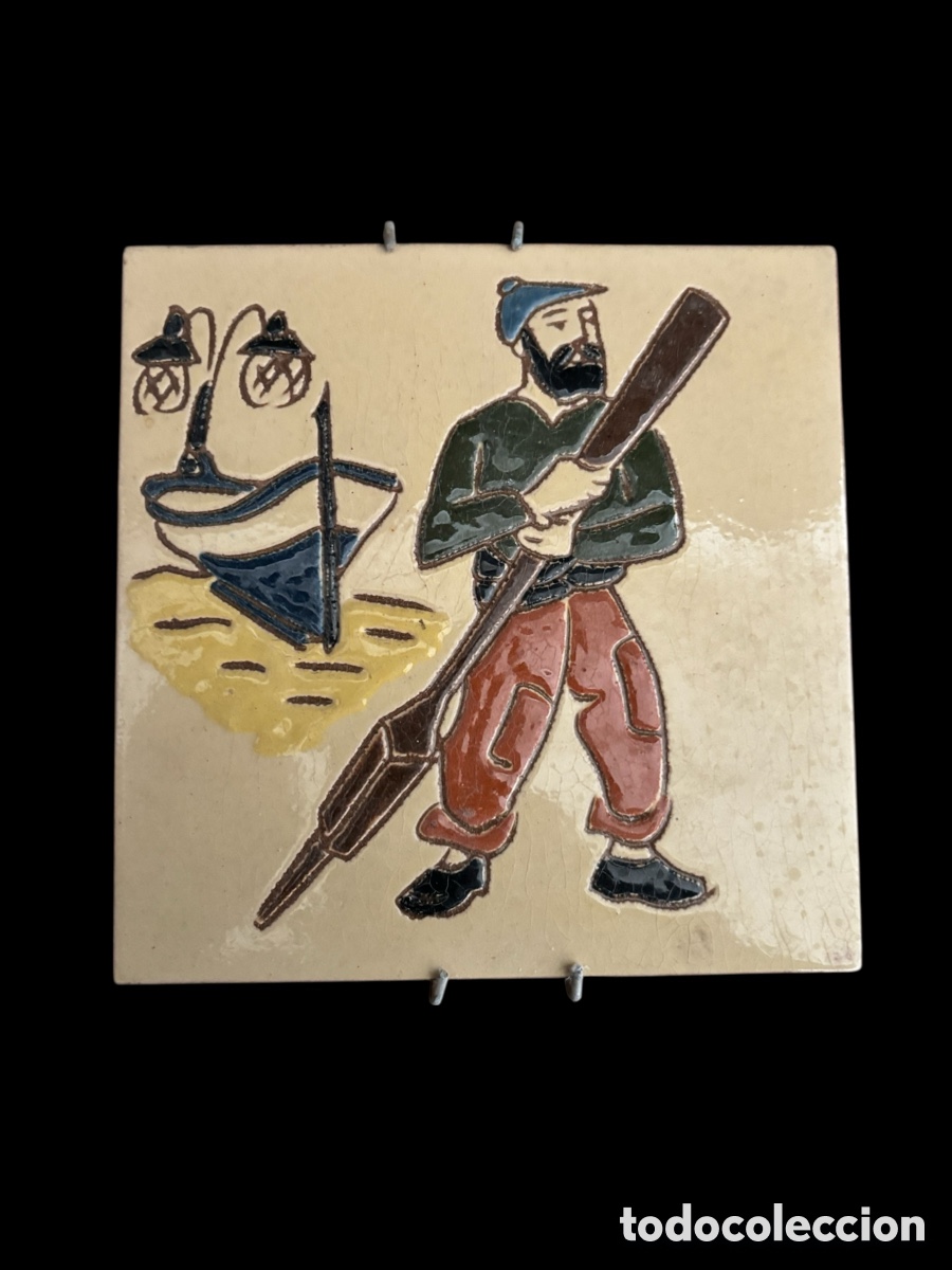 Antig&uuml;edades: Azulejo decorativo vasco. - Foto 2