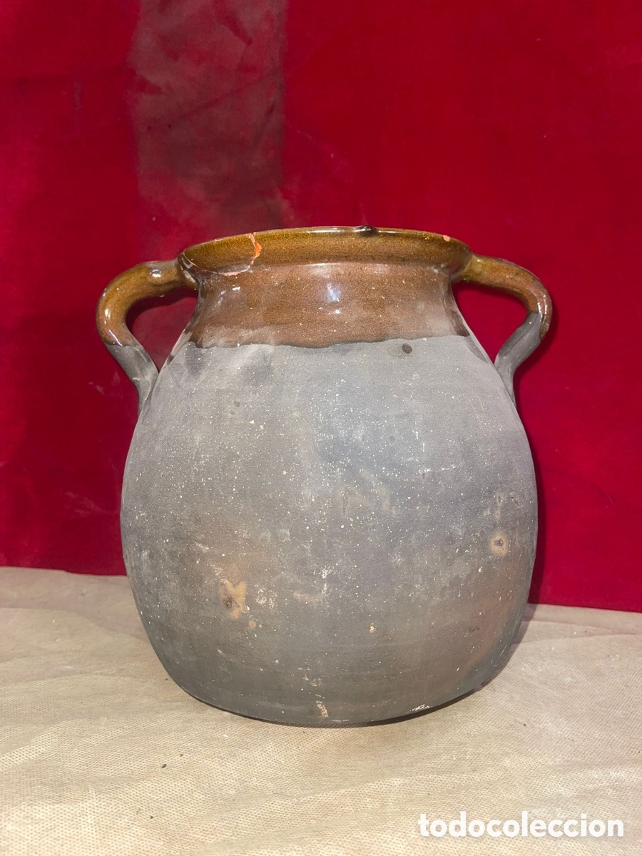 Antig&uuml;edades: Puchero de barro marr&oacute;n - Foto 2