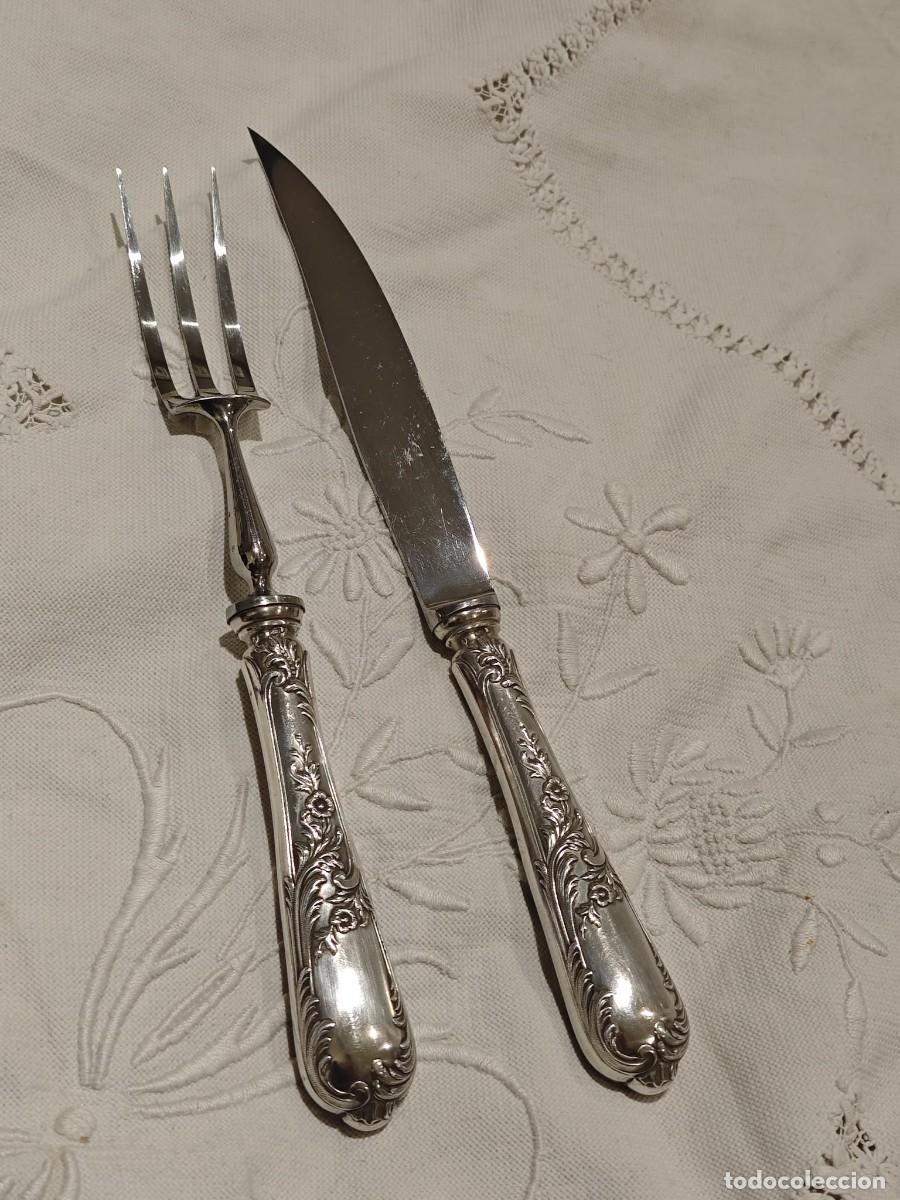 Antig&uuml;edades: Cubiertos trinchar plata francesa - Foto 1