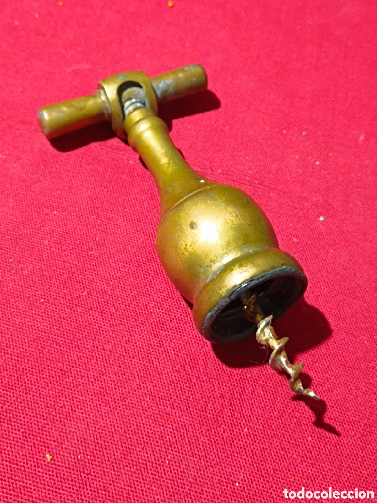 Antig&uuml;edades: Antiguo saca corchos de lat&oacute;n o bronce - Foto 2