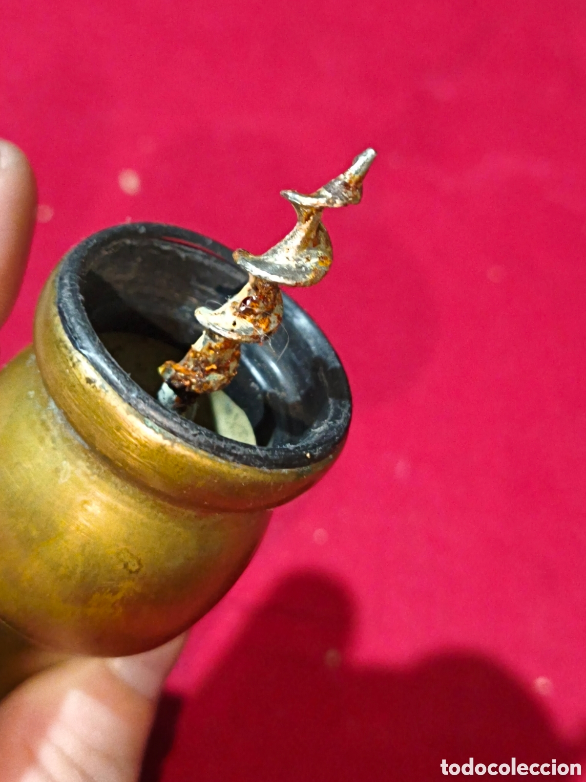 Antig&uuml;edades: Antiguo saca corchos de lat&oacute;n o bronce - Foto 3