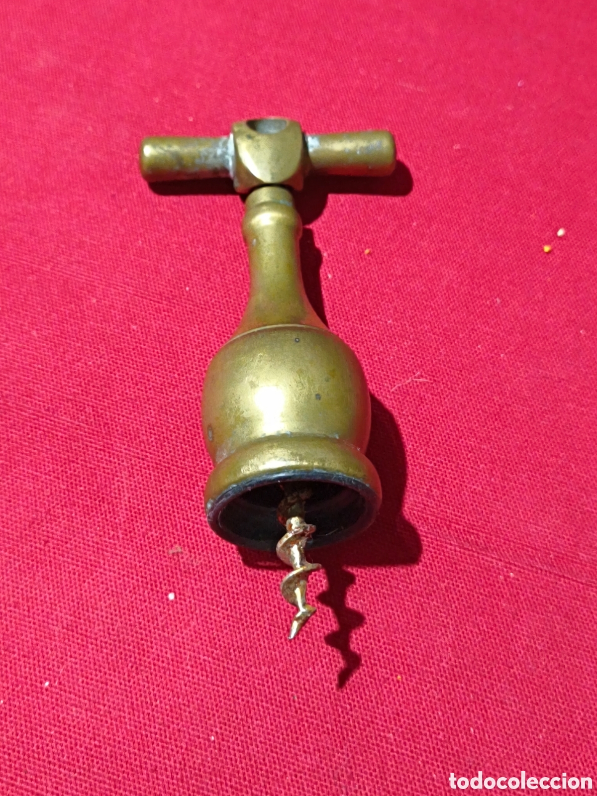 Antig&uuml;edades: Antiguo saca corchos de lat&oacute;n o bronce - Foto 1
